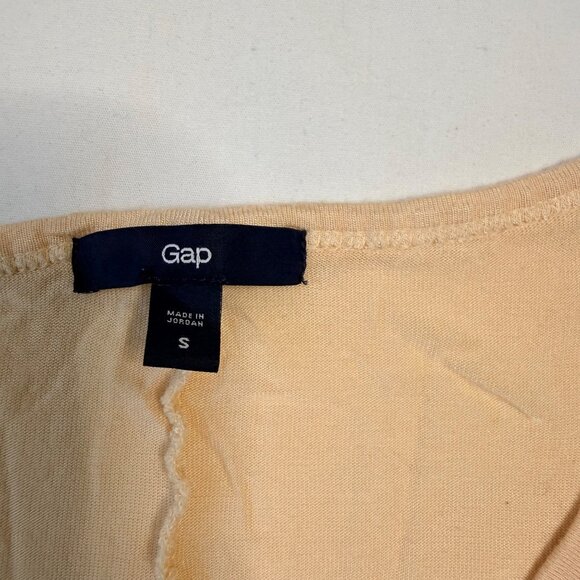 Gap Peach V-Neck Short Sleeve T-Shirt 100% Rayon Womens Size S - Picture 4 of 9